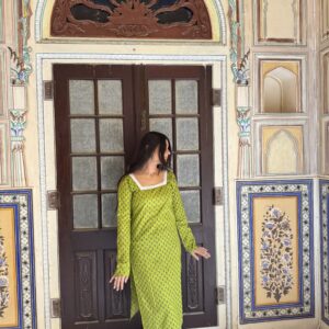 Lime Green Long Sleeve Kurti