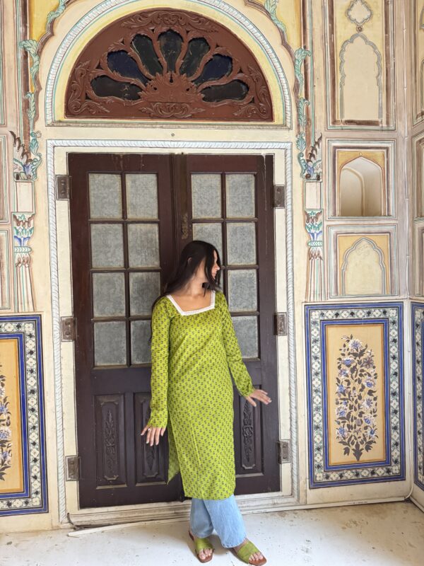 Lime Green Long Sleeve Kurti