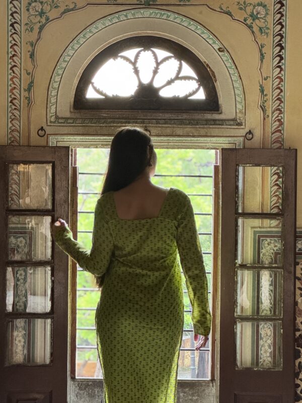 Lime Green Long Sleeve Kurti - Image 3