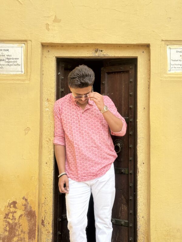 Gulabi Block Printed Cotton Kurta - Image 3