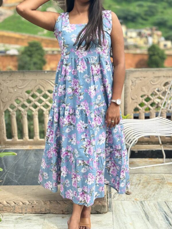 Lavender Floral Maxi Dress - Image 3