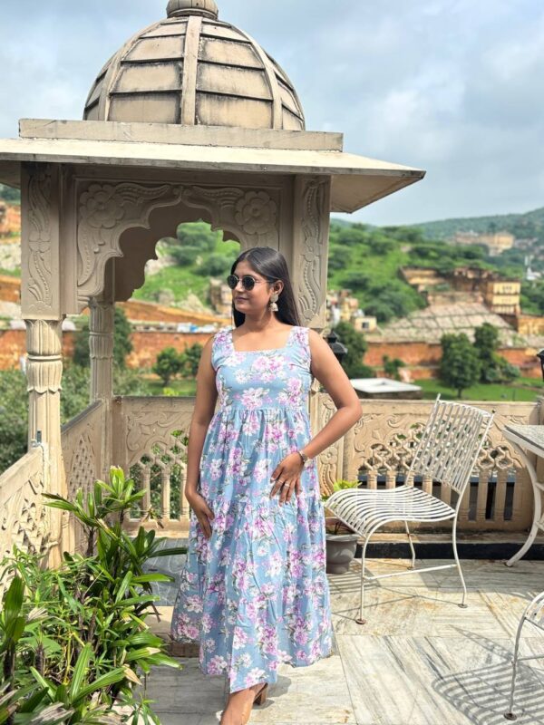 Lavender Floral Maxi Dress - Image 4